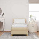 vidaXL Rugós Ágy matracmal fejtámlával Krém 80 x 200 cm szövet