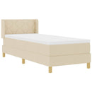 vidaXL Rugós Ágy matracmal fejtámlával Krém 80 x 200 cm szövet