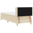 vidaXL Rugós Ágy matracmal fejtámlával Krém 80 x 200 cm szövet