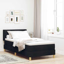 vidaXL Rugós Ágy matracmal fejtámlával Fekete 90 x 190 cm szövet