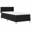 vidaXL Rugós Ágy matracmal fejtámlával Fekete 90 x 190 cm szövet