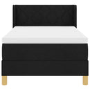 vidaXL Rugós Ágy matracmal fejtámlával Fekete 90 x 190 cm szövet