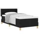 vidaXL Rugós Ágy matracmal fejtámlával Fekete 90 x 190 cm szövet