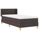 vidaXL Boxrugós ágy matracmal sötétbarna 90 x 200 cm faszínű