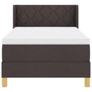 vidaXL Boxrugós ágy matracmal sötétbarna 90 x 200 cm faszínű