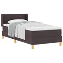 vidaXL Boxrugós ágy matracmal sötétbarna 90 x 200 cm faszínű