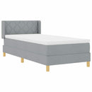 vidaXL Rugós Ágy matracmal Világosszürke 100 x 200 cm szövet