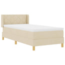 vidaXL Rugós Ágy matracmal fejtámlával Krém 100 x 200 cm szövet