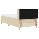vidaXL Rugós Ágy matracmal fejtámlával Krém 100 x 200 cm szövet
