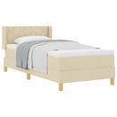 vidaXL Rugós Ágy matracmal fejtámlával Krém 100 x 200 cm szövet