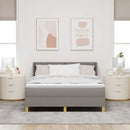 vidaXL Rugós Ágy matracmal fejtámlával Tópszínű 140 x 190 cm szövet