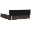 vidaXL Boxrugós ágy Sötétbarna és fehér 180 x 200 cm Poliészter