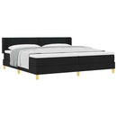 vidaXL Boxrugós ágy matracmal Fekete és Fehér 200 x 200 cm Hab