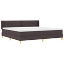 vidaXL Boxrugós ágy matracmal Sötétbarna és fehér 200 x 200 cm Szövet