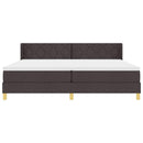 vidaXL Boxrugós ágy matracmal Sötétbarna és fehér 200 x 200 cm Szövet