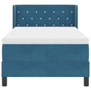 vidaXL Box Spring ágy matraccal fekete 100x200 cm bársonyos Sötétkék