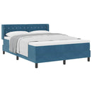 vidaXL Box Spring ágy matraccal fekete 100x200 cm bársonyos Sötétkék