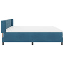 vidaXL Box Spring ágy matraccal fekete 100x200 cm bársonyos Sötétkék