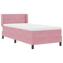 vidaXL Box Spring ágy matraccal fekete 100x200 cm bársonyos Rózsaszín
