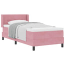 vidaXL Box Spring ágy matraccal fekete 100x200 cm bársonyos Rózsaszín