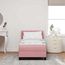 vidaXL Box Spring ágy matraccal fekete 100x200 cm bársonyos Rózsaszín