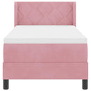 vidaXL Box Spring ágy matraccal fekete 100x200 cm bársonyos Rózsaszín