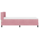 vidaXL Box Spring ágy matraccal fekete 100x200 cm bársonyos Rózsaszín