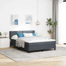 vidaXL Box Spring ágy matraccal fekete 100x200 cm bársonyos matracmal