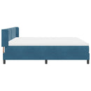 vidaXL Box Spring ágy matraccal fekete 100x200 cm bársonyos Sötétkék