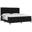 vidaXL Boxrugós ágy matracmal fejtámlával Fekete 200 x 200 cm szövet