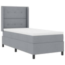 vidaXL Boxrugós ágy matracmal Világosszürke 100 x 200 cm szövet