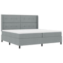 vidaXL Boxrugós ágy matracmal Világosszürke 200 x 200 cm szövet