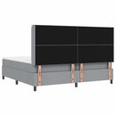 vidaXL Boxrugós ágy matracmal Világosszürke 200 x 200 cm szövet