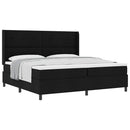 vidaXL Boxrugós ágy matracmal fejtámlával Fekete 200 x 200 cm szövet