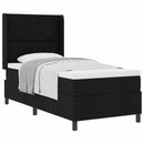 vidaXL Boxrugós ágy matracmal fejtámlával Fekete 100 x 200 cm szövet