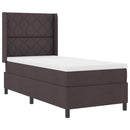 vidaXL Boxrugós ágy matracmal sötétbarna 100 x 200 cm szövet