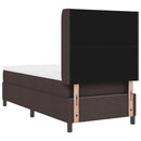 vidaXL Boxrugós ágy matracmal sötétbarna 100 x 200 cm szövet
