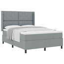 vidaXL Boxrugós ágy matracmal Világosszürke 140 x 190 cm szövet