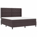 vidaXL Boxrugós ágy matracmal sötétbarna 180 x 200 cm szövet