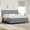 vidaXL Boxrugós ágy matracmal Világosszürke 200 x 200 cm szövet