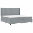vidaXL Boxrugós ágy matracmal Világosszürke 200 x 200 cm szövet