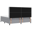 vidaXL Boxrugós ágy matracmal Világosszürke 200 x 200 cm szövet