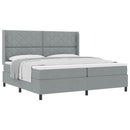 vidaXL Boxrugós ágy matracmal Világosszürke 200 x 200 cm szövet