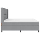 vidaXL Boxrugós ágy matracmal Világosszürke 200 x 200 cm szövet