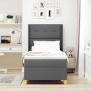 vidaXL Box Spring ágy matracmal Sötétszürke 100 x 200 cm szövet
