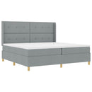 vidaXL Box Spring ágy matracmal Világosszürke 200 x 200 cm szövet