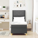 vidaXL Box Spring ágy matracmal Sötétszürke 80 x 200 cm szövet