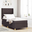vidaXL Box Spring ágy matracmal sötétbarna 90 x 200 cm szövet