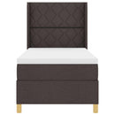 vidaXL Box Spring ágy matracmal sötétbarna 90 x 200 cm szövet
