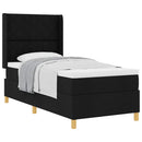 vidaXL Box Spring ágy matracmal fejtámlával Fekete 100 x 200 cm szövet